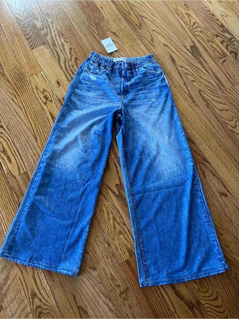 Wide Leg Sweat Pant Blue Jeans - Women